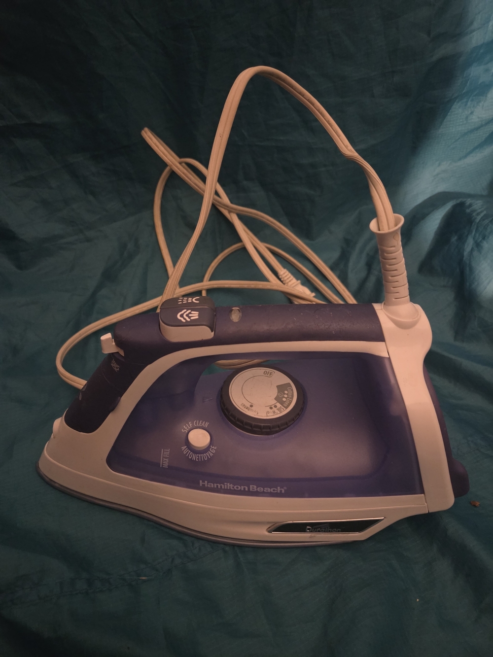 Hamilton Beach Blue and White Steam Iron